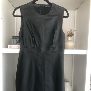 Faux leather shift dress (Zara)